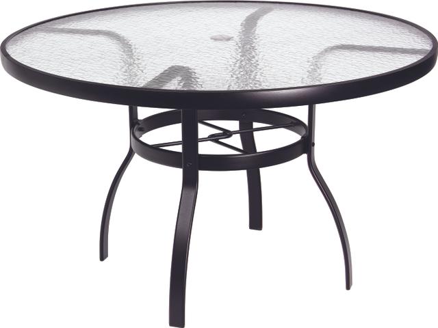 Deluxe 48-Inch Round Acrylic Top Dining Table with Umbrella Hole