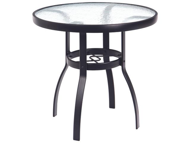 Deluxe 30-Inch Round Aluminum Obscure Glass Top Dining Table