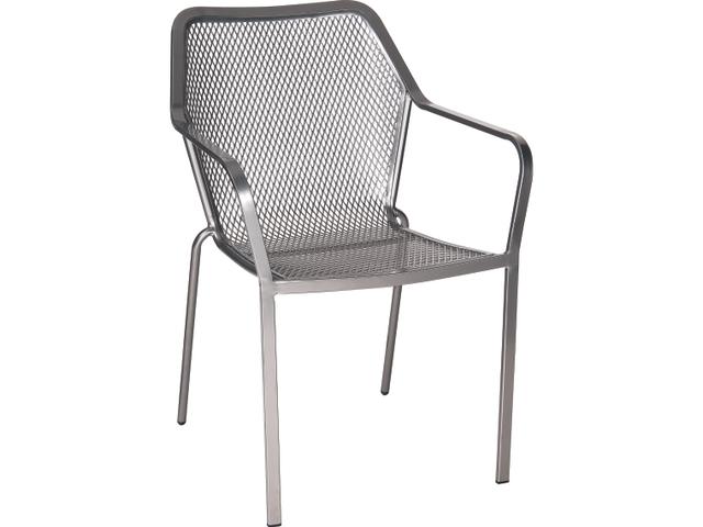 Delmar Wrought Iron Stackable Dining Arm Chair