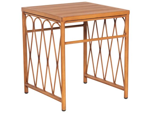 Square Slatted Top End Table