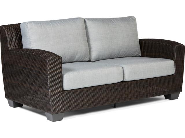 Saddleback Wicker Loveseat in Coffee