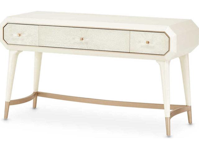 La Rachelle Vanity Desk in Medium Champagne and Chardonnay Accents