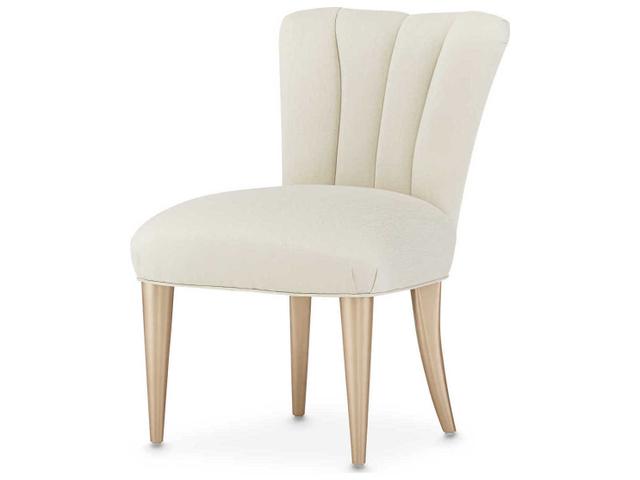 La Rachelle White Fabric Accent Chair