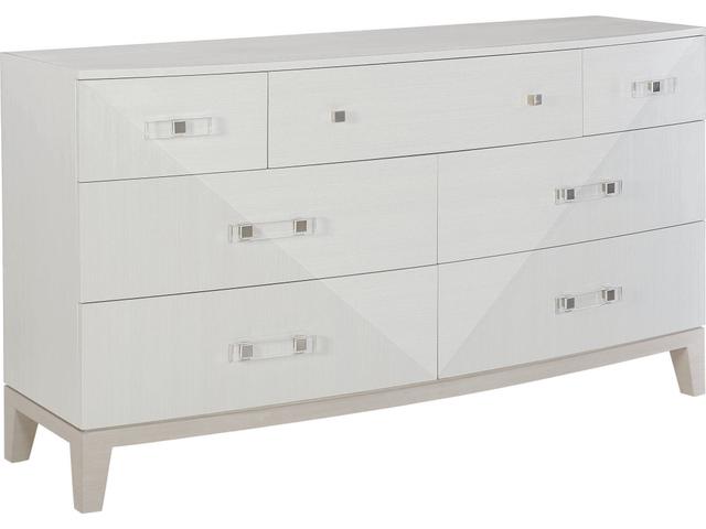 Axiom 7-Drawer Dresser in Linear White and Linear Gray Finish
