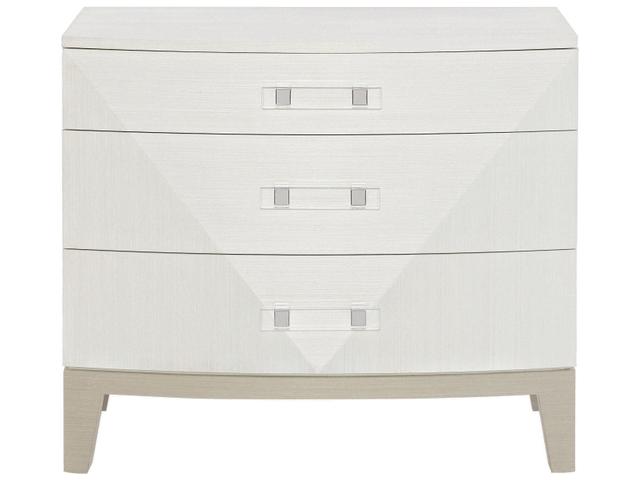 Axiom 3-Drawer Nightstand in Linear White and Gray