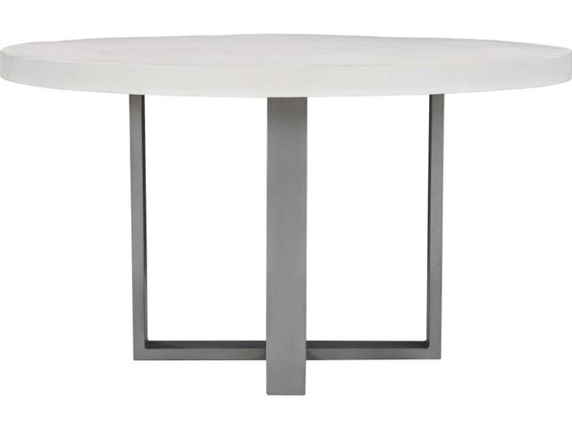 Del Mar Round Outdoor Dining Table in Bone and Flint Gray