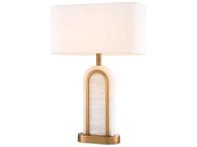 Palladio Table Lamp Alabaster and Antique Brass
