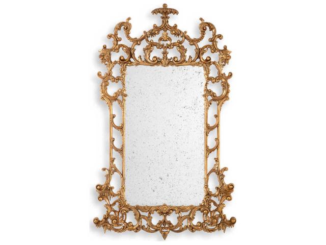 Rococo Antique Gold Mirror Glass Wall Vertical