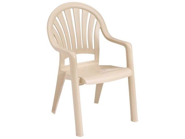 Pacific Fanback Resin Sand Stacking Outdoor Patio Dining Arm Chair