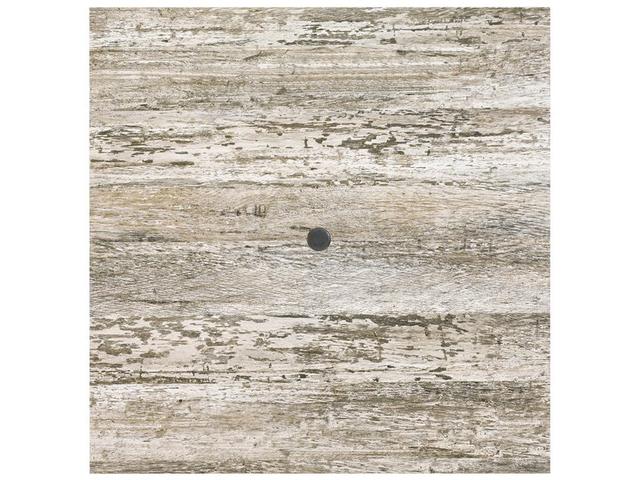 32-Inch Square Melamine Resin Table Top with Umbrella Hole in Barn White