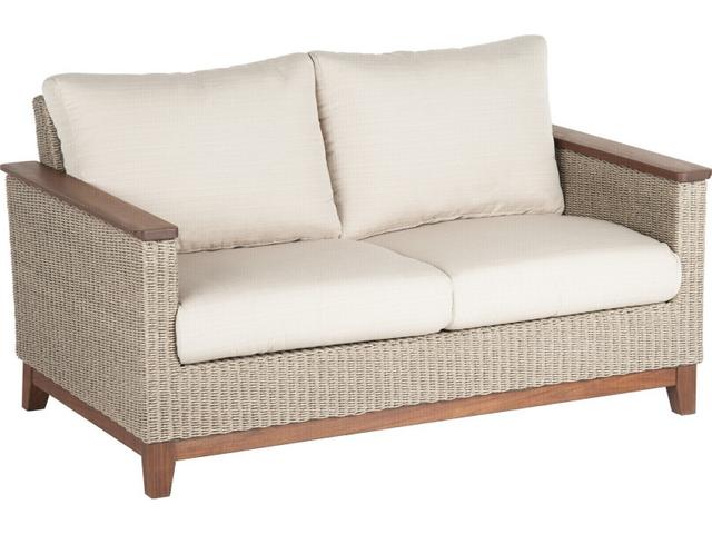 Coral 2-Seat Woven Loveseat with Ipe Accents in Natural