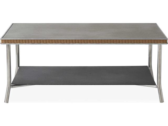 Visions Rectangular Coffee Table with Taupe Glass Top
