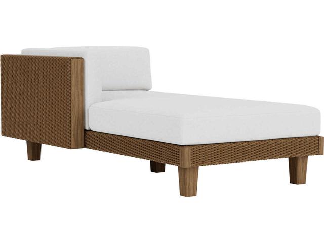 Catalina Lloyd Loom Right Arm Chaise Lounge with Teak Accents