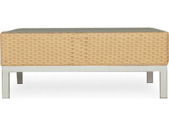 Elements 30-Inch Square Lloyd Loom Wicker End Table with Glass Top