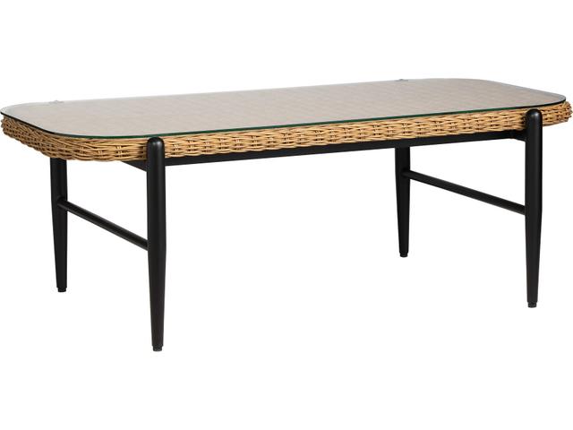 Galloway 50 Inch Rectangular Cocktail Table with Glass Top