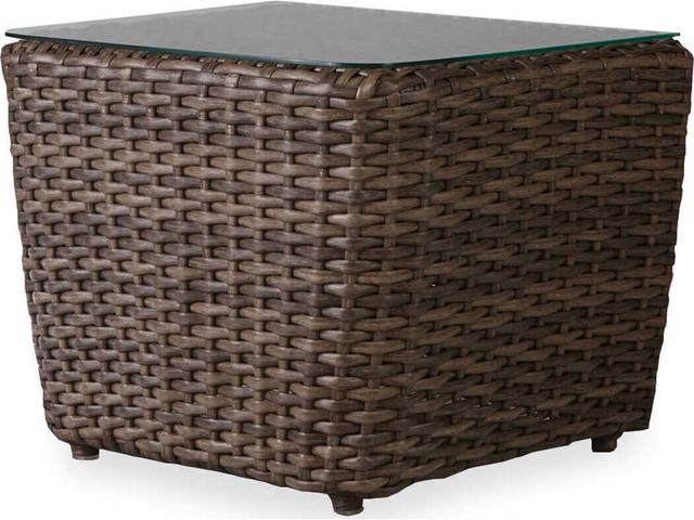 Largo Rectangular Bunching Accent Table with Glass Top in Vintage Oak