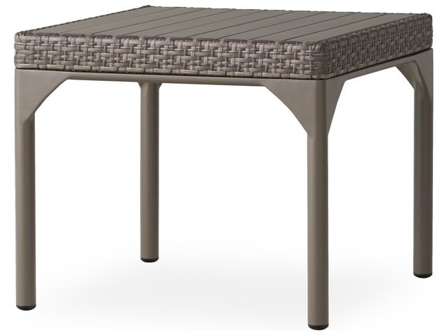 Martinique Granite Wicker Square Patio End Table