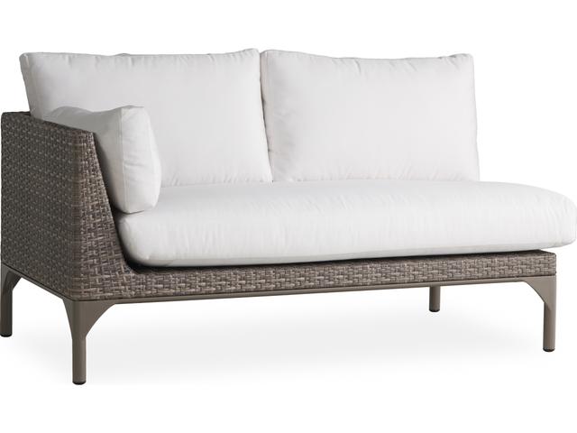 Martinique Right Arm Wicker Loveseat in Granite