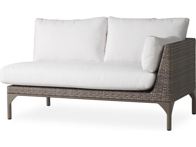 Martinique Granite Wicker Left Arm Outdoor Loveseat