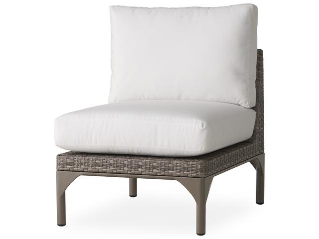 Martinique Lloyd Loom Wicker Modular Lounge Chair in Granite