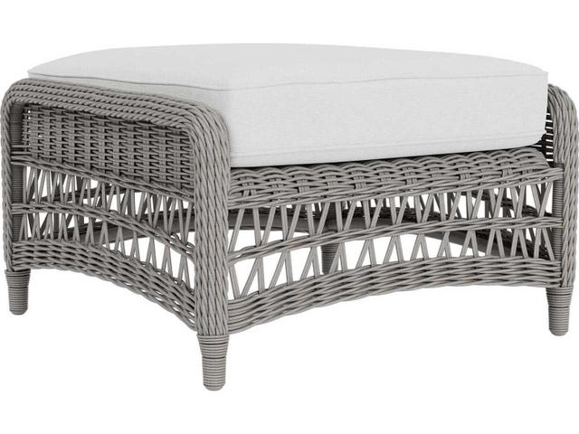 Mackinac Woven Vinyl Wicker Outdoor Ottoman