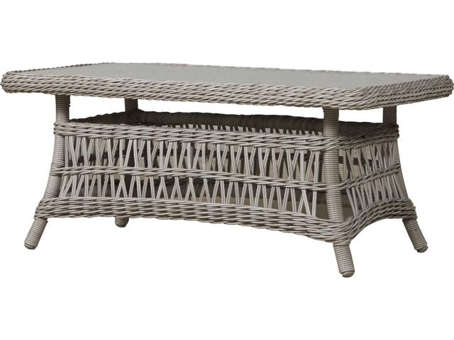 Mackinac Rectangular Lay-On Glass Top Coffee Table in Putty
