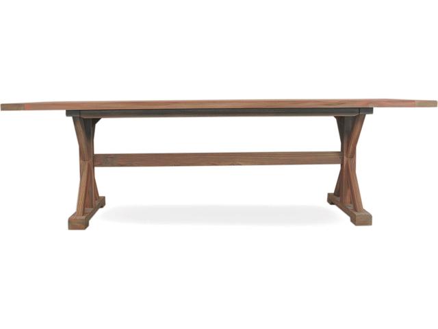 Teak Rectangular Trestle Base Dining Table