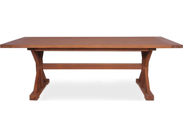 Universal Teak Rectangular Trestle Dining Table in Antique Gray