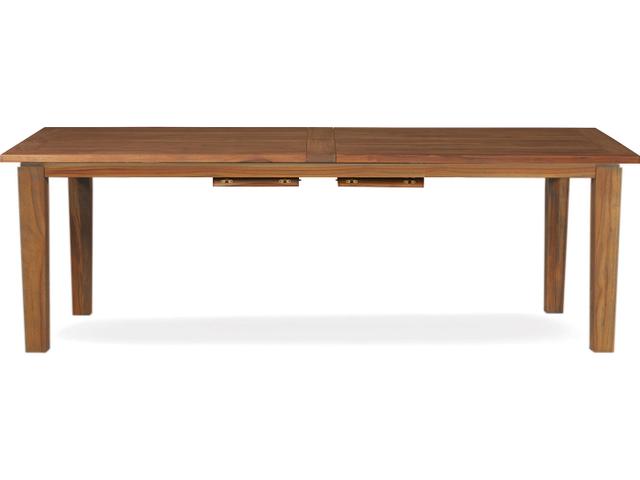 Universal Teak Extendable Dining Table with Umbrella Hole Antique Gray