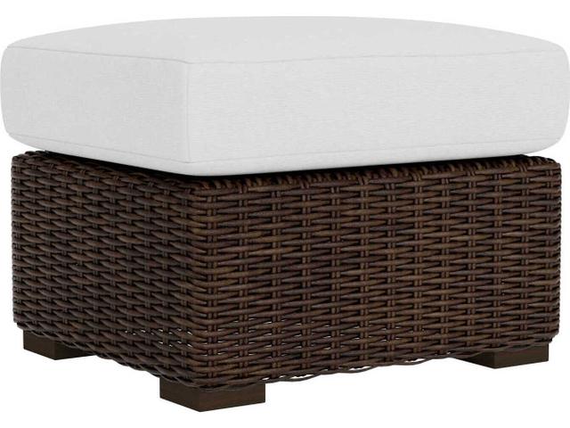Mesa Woven Vinyl Patio Ottoman in Pecan