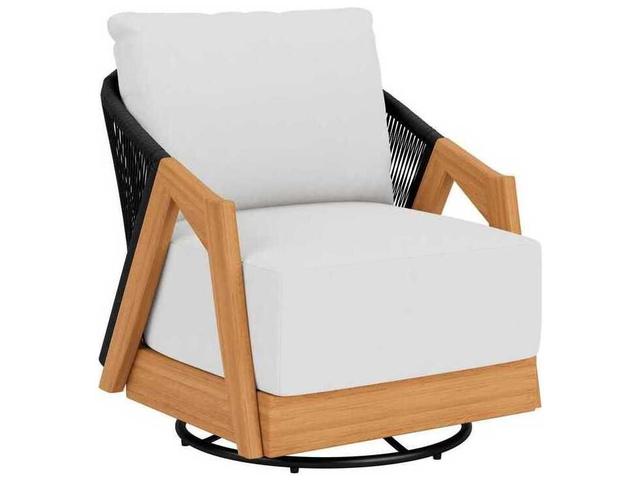 Alpine Teak Swivel Lounge Chair with Graphite Rope
