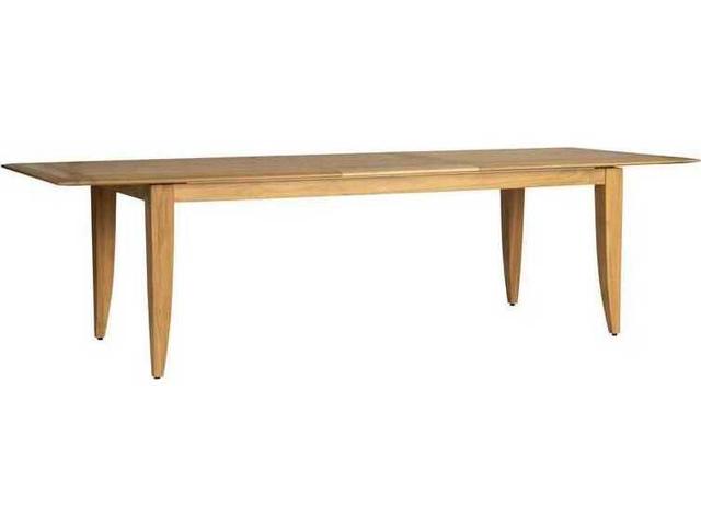 Alpine Teak Rectangular Extension Dining Table with Graphite Rope Accents