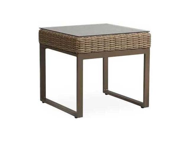 Milan Square Woven Vinyl End Table in Brushwood
