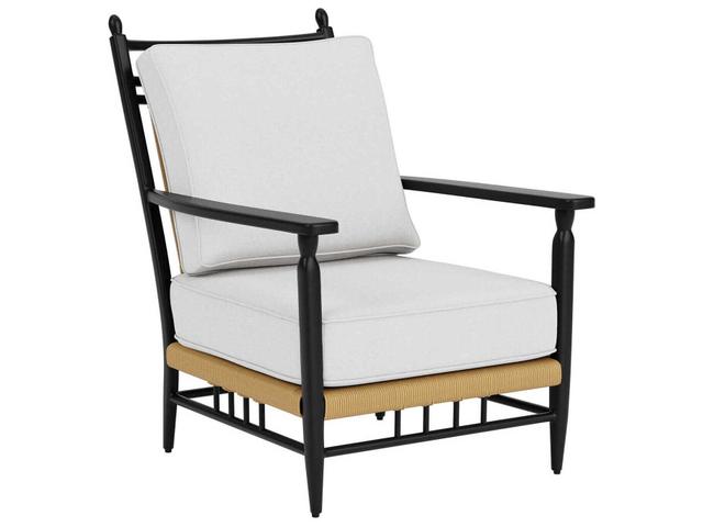 Low Country Aluminum Woven Vinyl Lounge Chair in Antique Black