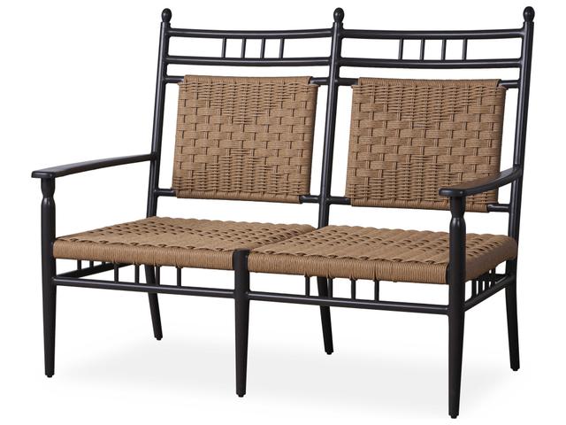 Low Country Woven Vinyl Loveseat in Antique Black