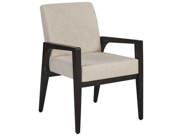 Zanzibar Latham Upholstered Arm Dining Chair in Tunis Espresso Finish