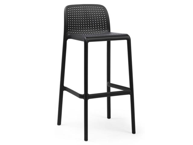Lido Fiberglass Resin Stackable Bar Stool in Antracite