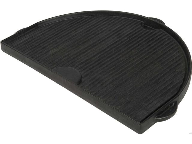 Half-Moon Cast Iron Griddle for Oval XL 400 Grill with Flat and Grooved Sides