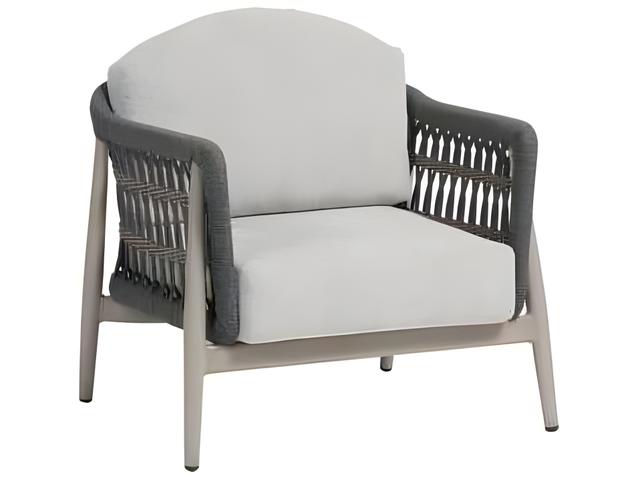Coconut Grove Aluminum Outdoor Lounge Chair with Durarope and Pearl Finish