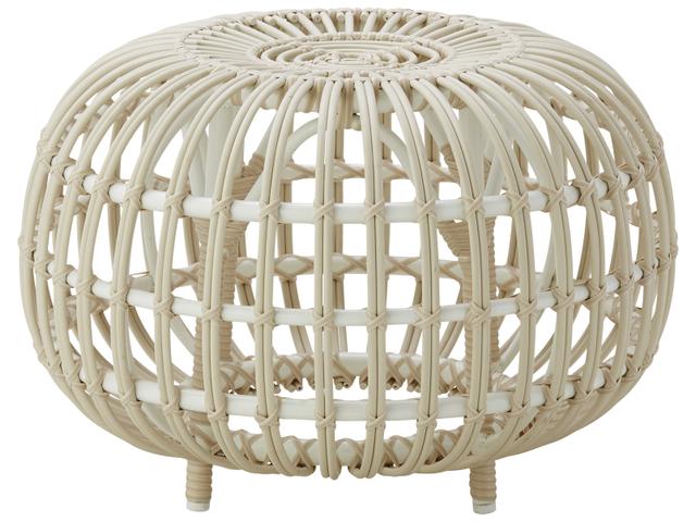 Franco Albini 21.7 Inch Small Outdoor Ottoman in Dove White