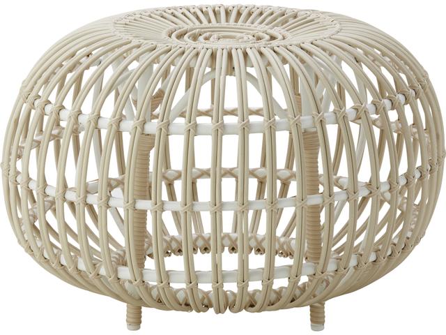 Franco Albini Large Alu-Rattan Ottoman in Dove White