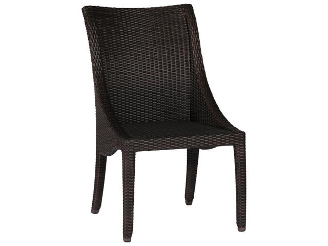 Athena Wicker Patio Dining Side Chair with Cushion