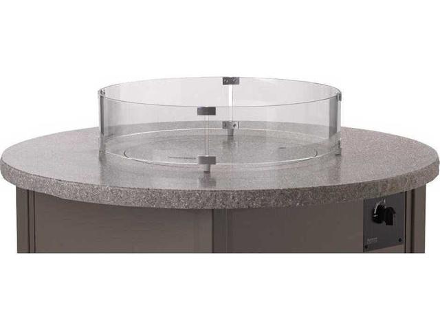 25 Inch Round Tempered Glass Fire Pit Table Surround