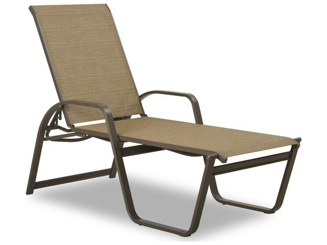 Aruba II Sling Aluminum High Bed Stackable Chaise Lounge