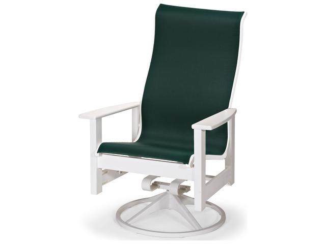 Leeward Marine Grade Polymer Sling Supreme Swivel Rocker Dining Arm Chair