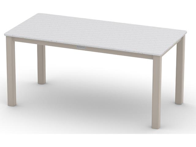 Origins Rectangle Outdoor Coffee Table In Powder-Coated Aluminum And Acrylic Solid Surface