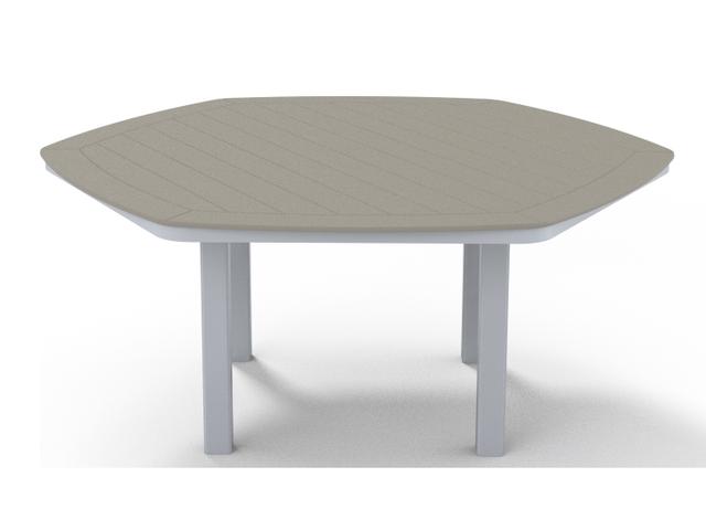 Marine Grade Polymer Hexagon Patio Dining Table with Umbrella Hole