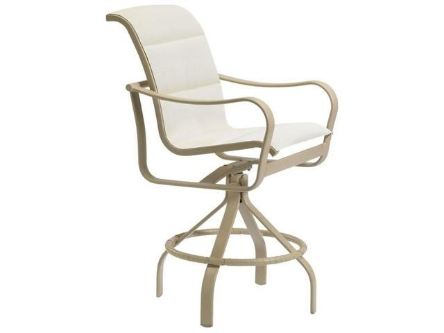Shoreline Padded Sling Aluminum Swivel Bar Stool