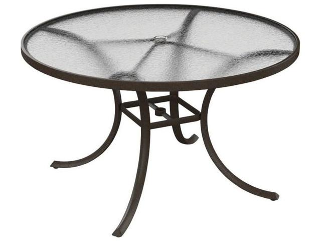 Acrylic 48-Inch Round Dining Table with Umbrella Hole
