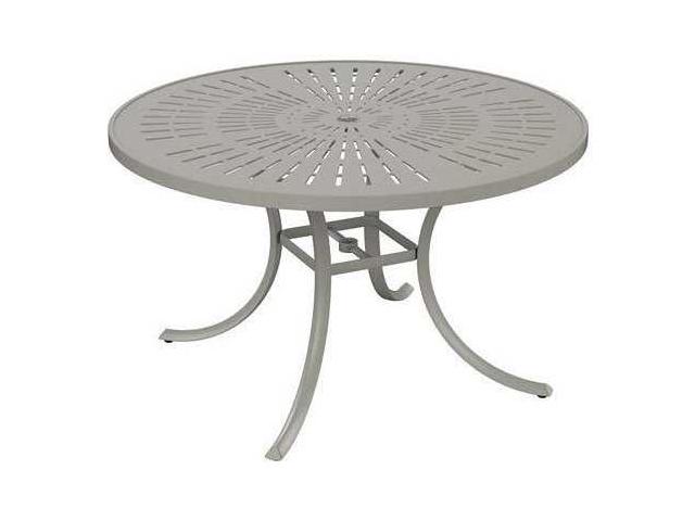 La'Stratta 48 Inch Round Aluminum Dining Table with Umbrella Hole